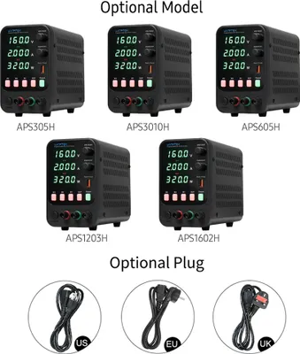 Produktbild von WANPTEK Stolní stejnosměrný napájecí zdroj Variabilní 120V 3A Digitální displej Nastavitelný spínaný regulovaný napájecí zdroj CV CC s ukládáním dat, výstupní spínač, port USB pro rychlé nabíjení, alarm zkratu, knoflík pro nastavení enkodéru