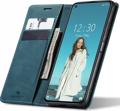 Obrázek produktu pro Pouzdro s klopou na telefon SPACECASE Wallet pro Xiaomi Mi 11 Lite/5G NE Modrá