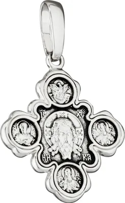 Produktbild von Kruzifix Jesus Acheiropoieton 925 Silber Gottesmutter von Kasan 23,5mm x 23,5mm