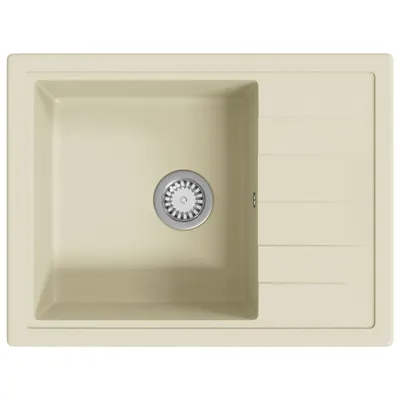 Immagine prodotto di vidaXL Lavello da cucina con troppopieno ovale in granito beige