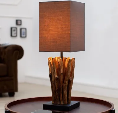 Produktbild von cagü: Unikat Tischlampe PENANG Grau-Braun aus Treibholz handgefertigt 45cm Höhe