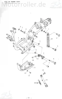 Produktbild von Adly Bundschraube Seitenständer M10mm Scoody 50 2 50ccm 2Takt Motorroller.de Maschinenschraube Flanschschraube Flansch-Schraube Maschinen-Schraube