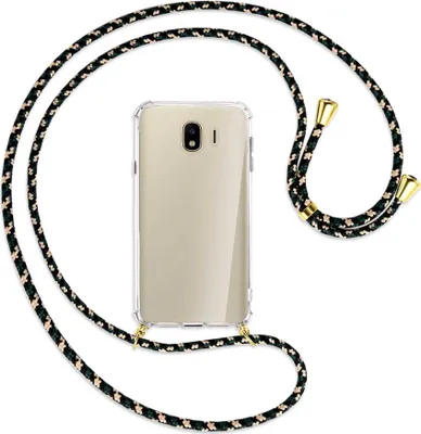 Produktbild von Handykette Backcover-Schutzhülle mit Band (Metall goldfarben) für Samsung Galaxy J4 2018 - camouflage