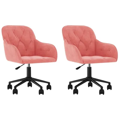 Image de Chaises pivotantes à manger lot de 2 Rose Velours