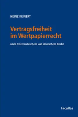 Obrázek produktu pro Vertragsfreiheit im Wertpapierrecht