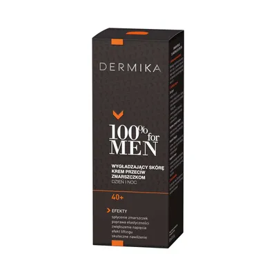 Zdjęcie produktu dla Dermika 100% For Men 40+ - Krem Wygładzający, Przeciwzmarszczkowy