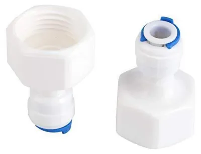 Productafbeelding van Waterfilter snelkoppelingen, set van 6, met G1/2 (binnen) en G1/4 (buiten) aansluiting, geschikt voor omgekeerde osmose systemen
