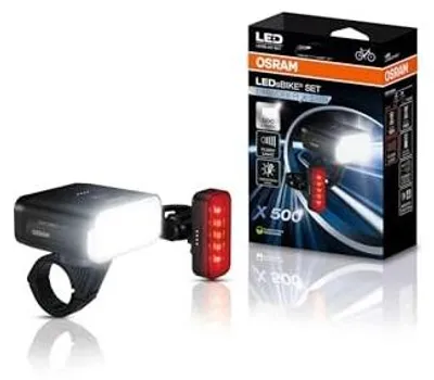 Zdjęcie produktu dla Lampki rowerowe LED 500 lumenów akumulatorowe przednie tylne zestaw