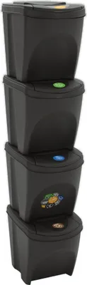 Produktbild von Möbel Stapelbare Mülleimer 4 Stk. Grau 100 L Polypropylen - Mülleimer 152200