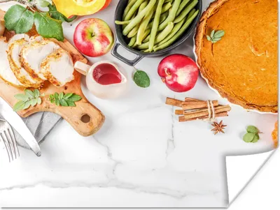 Produktbild von MuchoWow® Poster Gemüse - Obst - Fleisch - Kräuter 120x90 cm - Wandbild