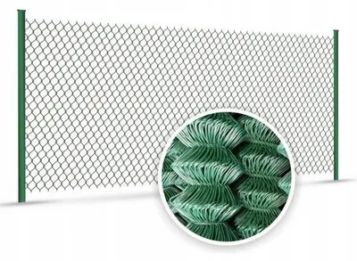 Produktbild von Geflochtener Gartenzaun grün PVC 100 cm x 10 m, Maschendrahtzaun 60 x 60 mm