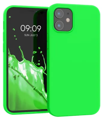 Produktbild von kwmobile Handyhülle für Apple iPhone 12 mini Hülle - TPU Case - Kabelloses Laden - Schutzhülle Cover in Neon Grün