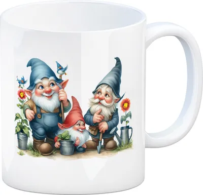 Produktbild von Gartenzwerge mit Zipfelmützen Kaffeebecher