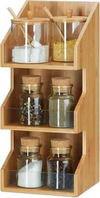 Produktbild von Holz Organizer 3 Fächer 41x18x17cm für Schreibtisch oder Küche