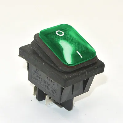 Obrázok produktu pre Spínač KCD4-R, 16A, 250V, zapnutie/vypnutie, krytie IP65, zelený