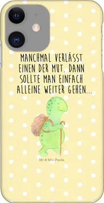 Produktbild von Mr. & Mrs. Panda Iphone 11 Handyhülle Schildkröte Wanderer - Gelb Pastell - Geschenk, Motivationssprüche, Pro, Neuanfang, Cover, Schildkröten, Handycover, Rucksack, Hülle