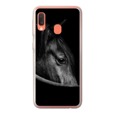 Produktbild von MuchoWow® Handyhülle Schutzhülle Hülle für Samsung Galaxy A20e Pferde - Porträt - Schwarz - Tiere Silikon Softcase Handy Hülle - Abdeckung