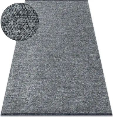 Produktbild von Teppich FLORENCE 24021 Einfarbig, Glamour, Flachgewebt, Fransen - grau Grau 78x150 cm