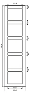 Produktbild von Jung Rahmen 5-fach aws waage/senkrecht AS 585 NA WW