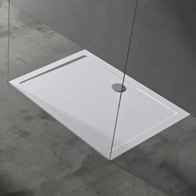 Immagine prodotto di doporro Piatto Doccia Rettangolare 90x120 H 4 cm in Acrilico Rinforzato Bianco Lucido, Installazione Filo Pavimento - Faro2