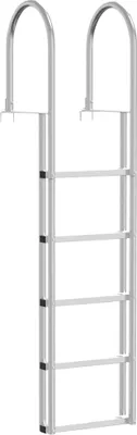 Zdjęcie produktu dla vidaXL 5-stopniowa drabina dokowa srebrna 45 ×11,5 ×190 cm aluminium