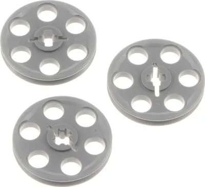 Produktbild von 3x Lego Technic Riemenscheibe 3x3 neu-hell grau Rad Umlenkrolle 49750 65668 4185