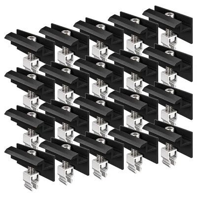 Produktbild von 20x Endklemme Klickfix schwarz 30-40mm Solarmodul Halterung Modulklemme Solar Modul Klemme Befestigung Halterung PV Montage Panel Aluminium Profil