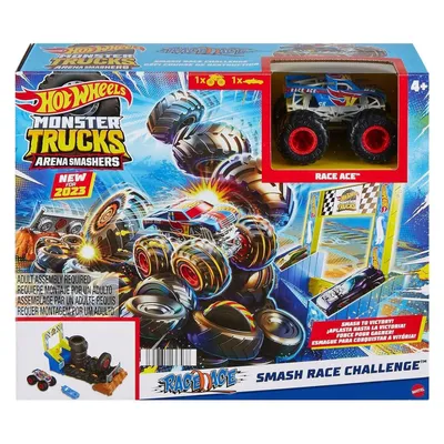 Immagine prodotto di Hot Wheels Monster Trucks Arena World: Sfida d'ingresso - Gara di spaccagomme di Asso della corsa