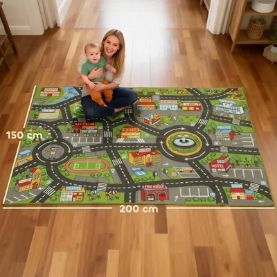 Produktbild von AIYAPLAY Kinder Spielteppich 200x150cm Straßenteppich für Kinderzimmer