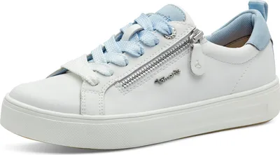 Produktbild von Tamaris Comfort Sneaker - Weiß / Blau Leder/Textil : 41 : Normal Größe: 41 Weite: Normal