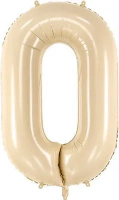 Image de Ballon en plastique chiffre 0, 72 cm, crème