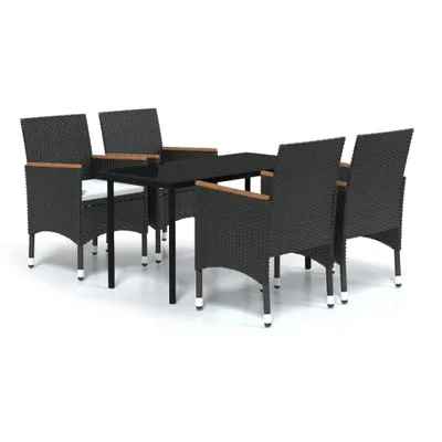 Obrázok produktu pre vidaXL 5-dielny záhradný jedálenský set s vankúšmi Black