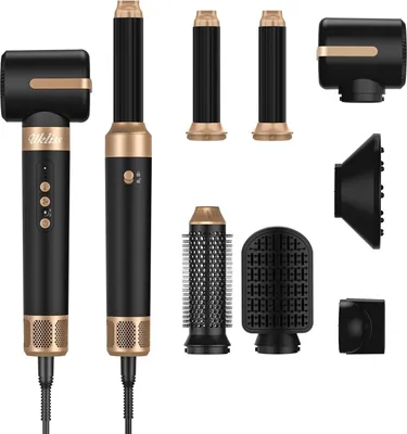 Produktbild von Hair Dryer Brush Airstyler 7 IN 1, 1400W Ionen Haartrockner mit 3 Temperatur, Stylingbürsten, Rundbürstenföhn, Haarglätter Bürste, Volumenbürste