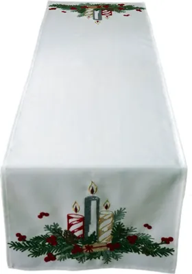 Produktbild von Tischwäsche Tischläufer Stickerei Adventsgesteck Winter Weihnachten Advent 40 x 140 cm