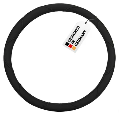 Produktbild von alca® Auto Lenkradhülle Luxus 37-39 cm Lenkradschoner seidenmatt schwarz weich Leder Universal griffsicher rutschfest bequem Lederoptik