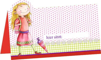 Produktbild von ROTH Schulanfangs-Serie "Leni & Paul" Tischkarten rot, 5 x 9 cm, 6 Karten
