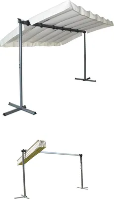 Image de Pergola marquise 3.60x2.50m gris anthracite - Habrita - PER2535M -