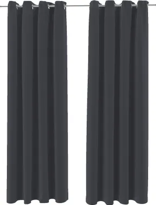 Immagine prodotto di Brielle tende oscuranti Tende coprenti Tende con occhielli in metallo 100% poliestere set di 2 140 x 245 cm antracite