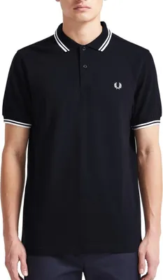 Produktbild von Fred Perry Polo Twin Tipped normale Passform dunkelblau einfarbig Baumwolle