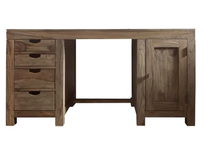 Image de MASSIVMOEBEL24 | Bureau 150x75 Palissandre huilé Gris taupe NATURE GREY #70