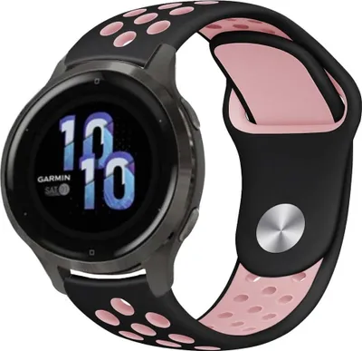 Produktbild von Strap-it Garmin Venu 2s Sportarmband - 40mm - Schwarz/Rosa