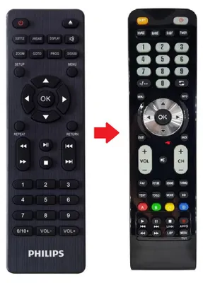 Produktbild von Ersatz Fernbedienung für Philips DVD Player TAEP200 | TAEP200/12