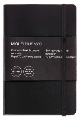 Immagine prodotto di MIQUELRIUS A042090 MIQUELRIUS Notizbuch Leather kariert, schwarz Softcover 300 Seiten