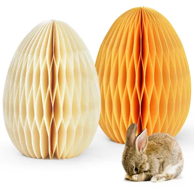 Image de Décoration de Pâques Œufs de Pâques à poser blanc jaune Set de figurines décoratives