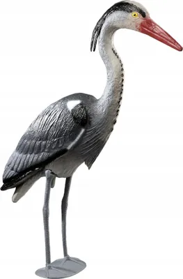 Image de Statue de jardin - Statue de héron - 70 cm - Grande - Plastique - Pour l'extérieur - Gris