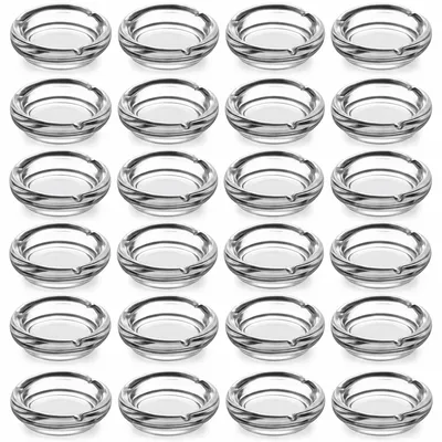 Produktbild von 24 Aschenbecher Hochwertige Glas Ascher Rund Gastro Wind Bar Massiv Zigaretten