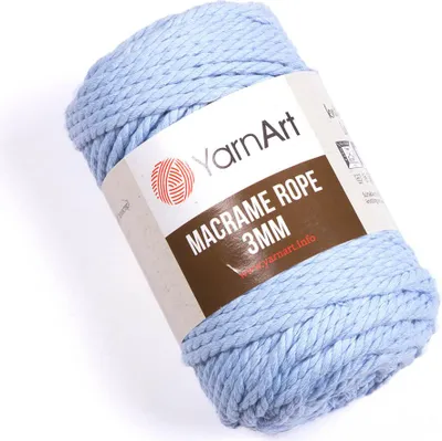 Obrázek produktu pro Yarn Art Macrame Rope 3 mm 63 m 760 Baby Blue Šňůra