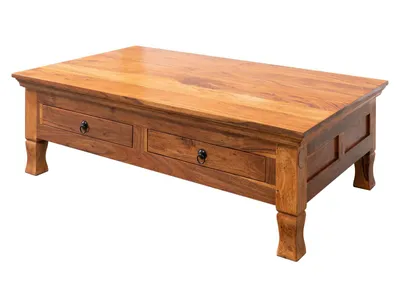 Image de MASSIVMOEBEL24 | Table basse 120x75 Acacia laqué Miel OXFORD #0445