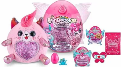 Produktbild von Bizak Surprise Ball Rainbocorns Fairycorn. Enthält 7 Maskottchen 22 Cm und 10 Überraschungen im Inneren.