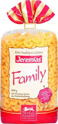Produktbild von Jeremias Hörnchen Classic Family Frischei Nudeln 500g 4er Pack